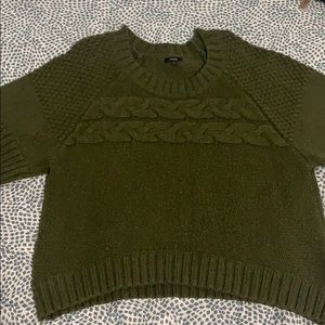 Hunter green Short Sleeve Crop Sweater